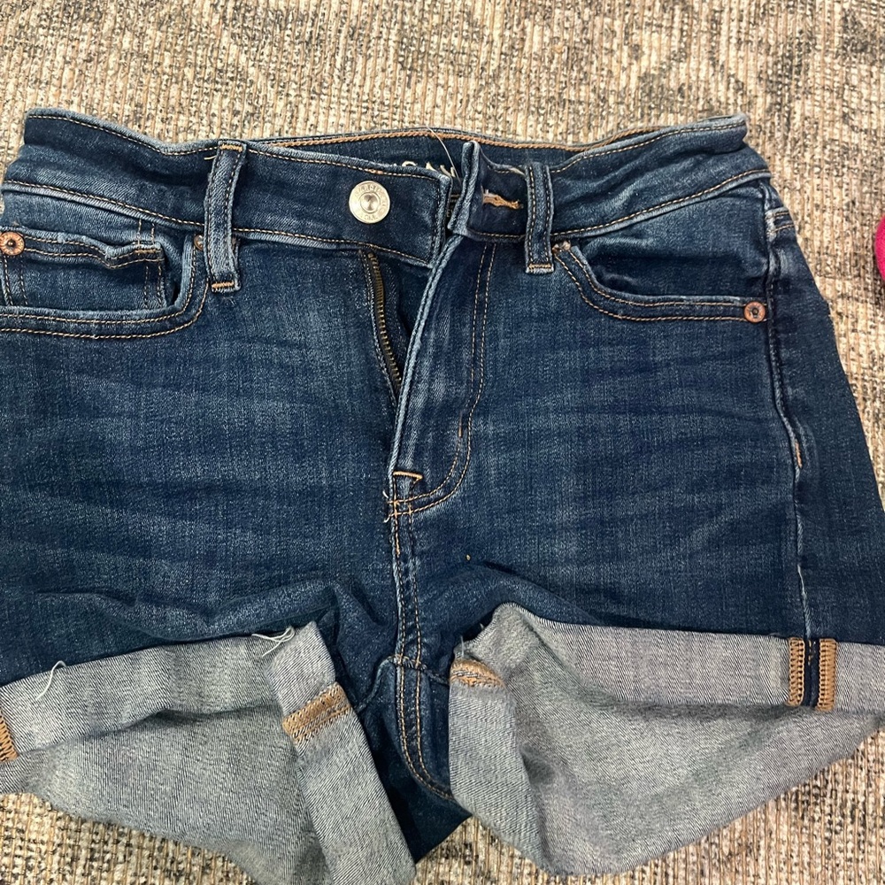 American Eagle Outfitters Blue and Gray Denim Jean Shorts